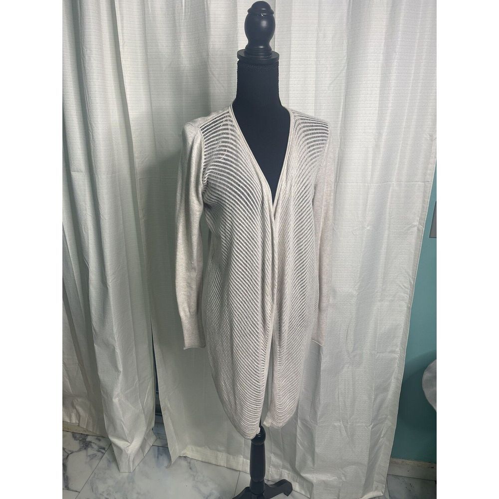 Sonoma Women's Size Medium Beige Open Front Everyday Cardigan Sweater